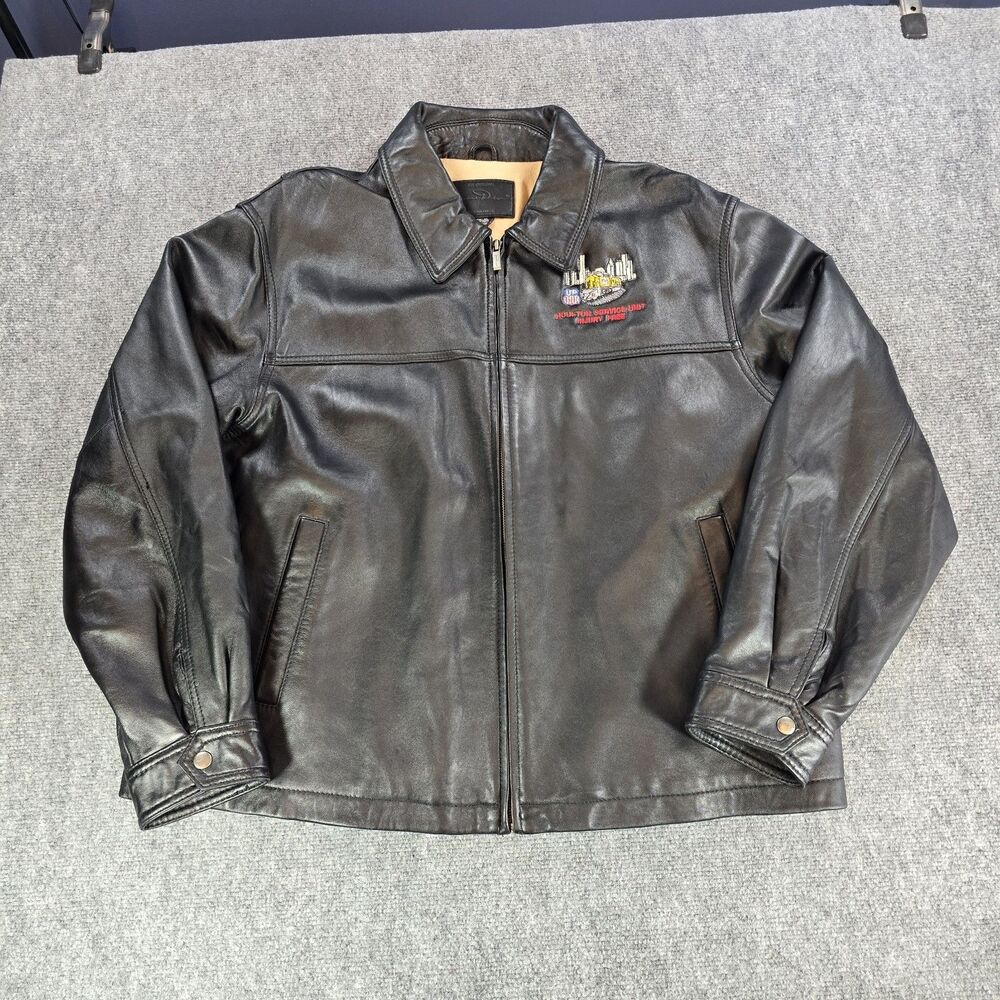 Vintage James Dean Leather Jacket Mens XL Black Limited Edition Union Pacific RR